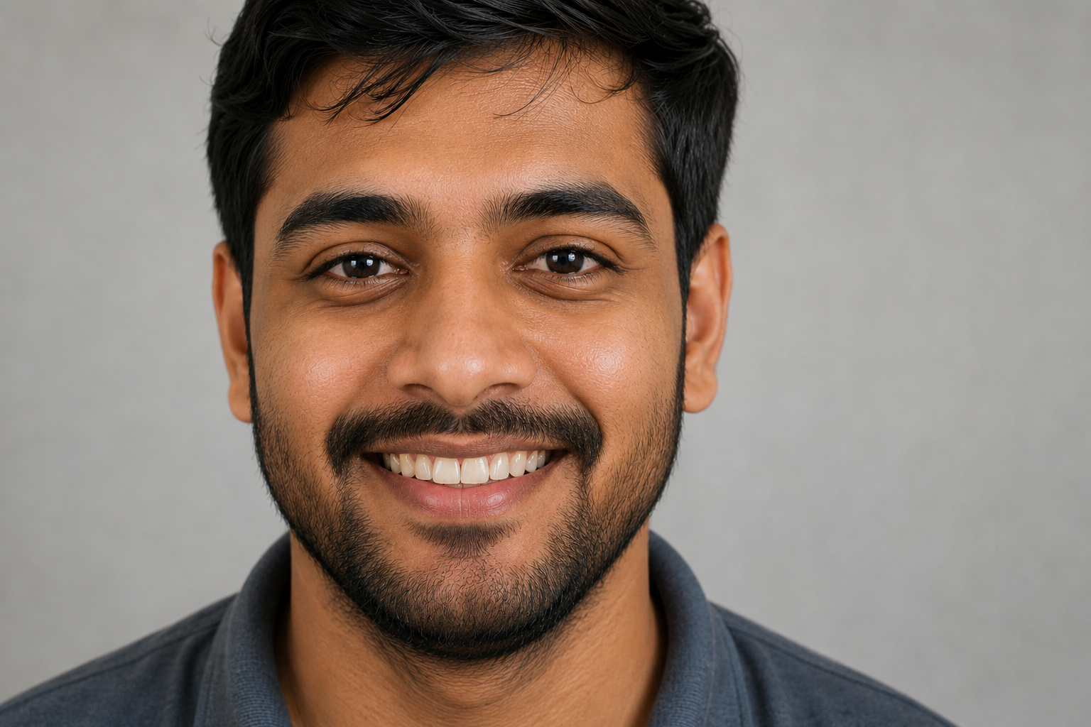 After single implant - patient smiling showing restored front tooth