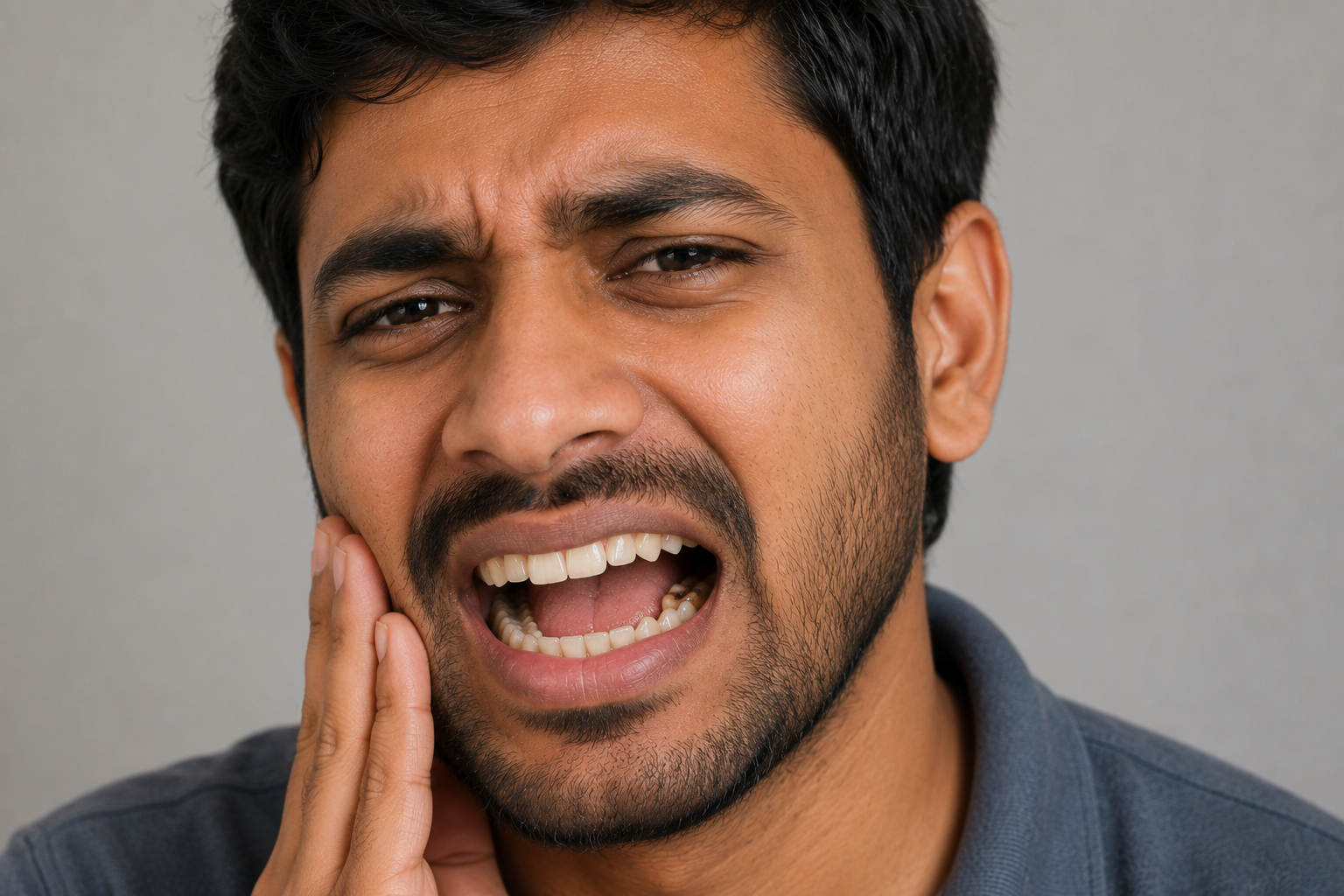 Before root canal treatment - patient experiencing tooth pain