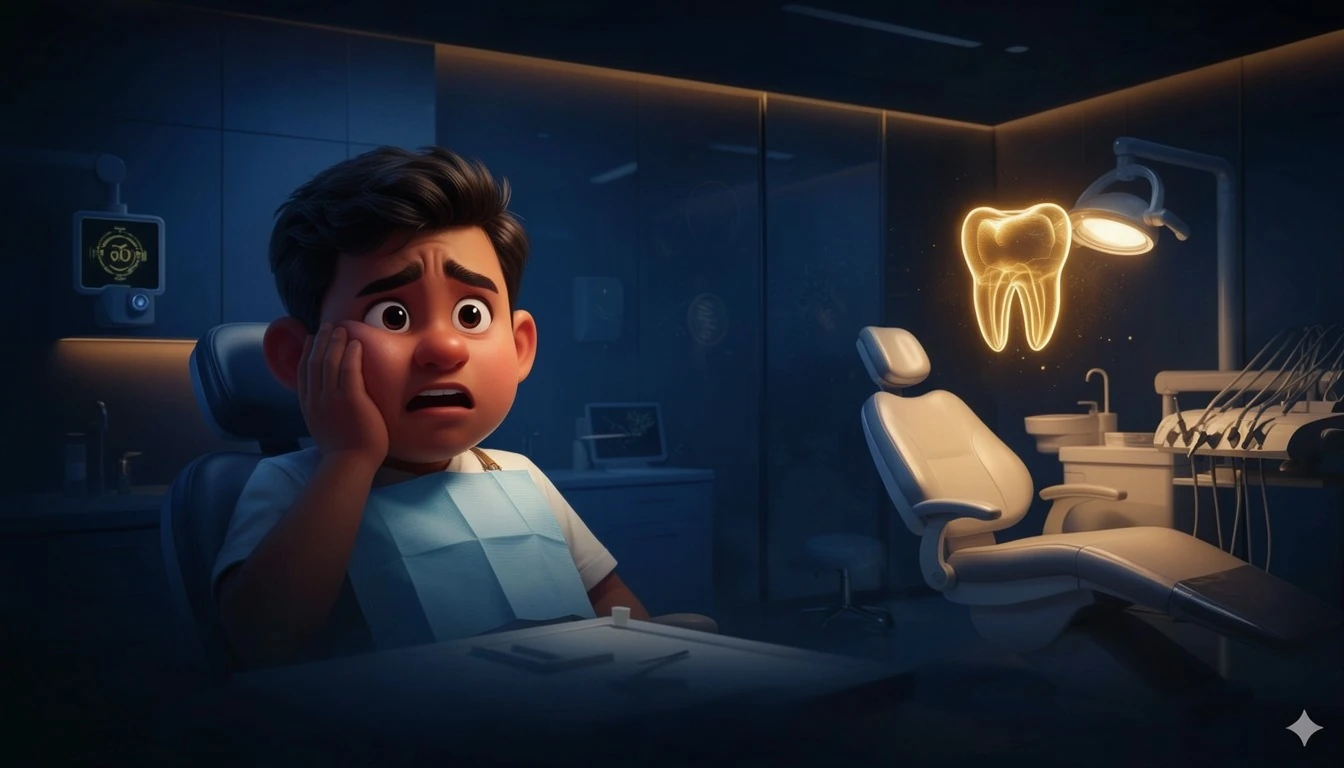 Wisdom tooth removal in Kanpur - patient with swollen jaw pain at night at The Crown Dental Clinic